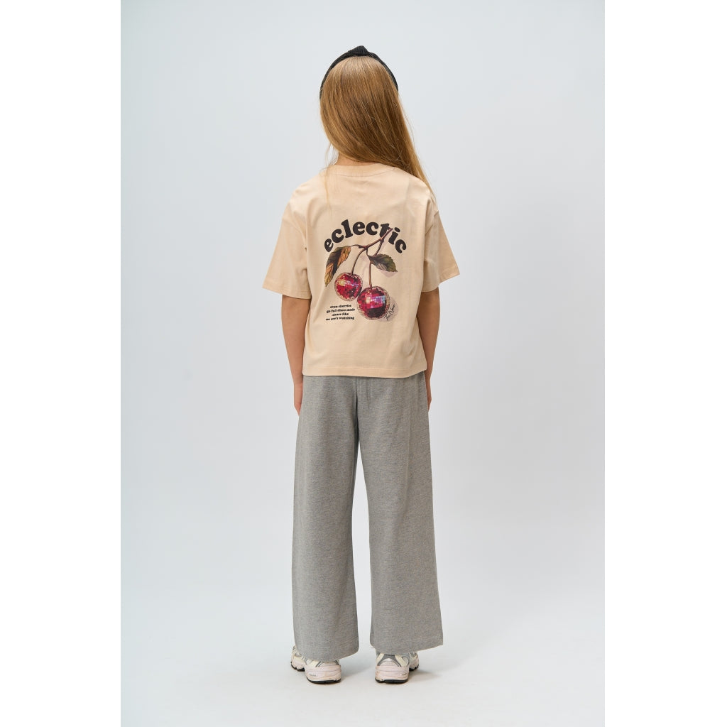 THE NEW TNRenata Wide Glitter Sweatpants Bukser Light Grey Melange