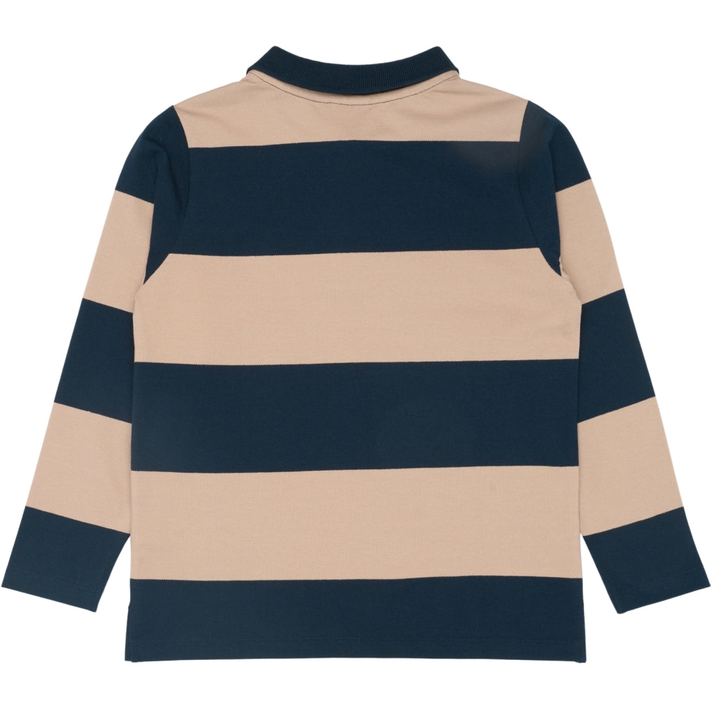 THE NEW TNRhett Længærmet Pique Polo Langærmet bluse Navy Blazer Striped