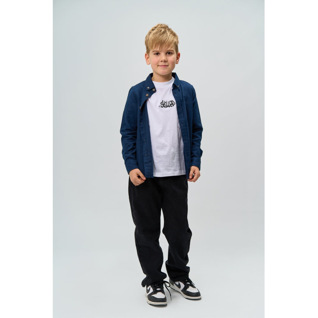 THE NEW TNRick Længærmet Skjorte Skjorter Navy Blazer Melange