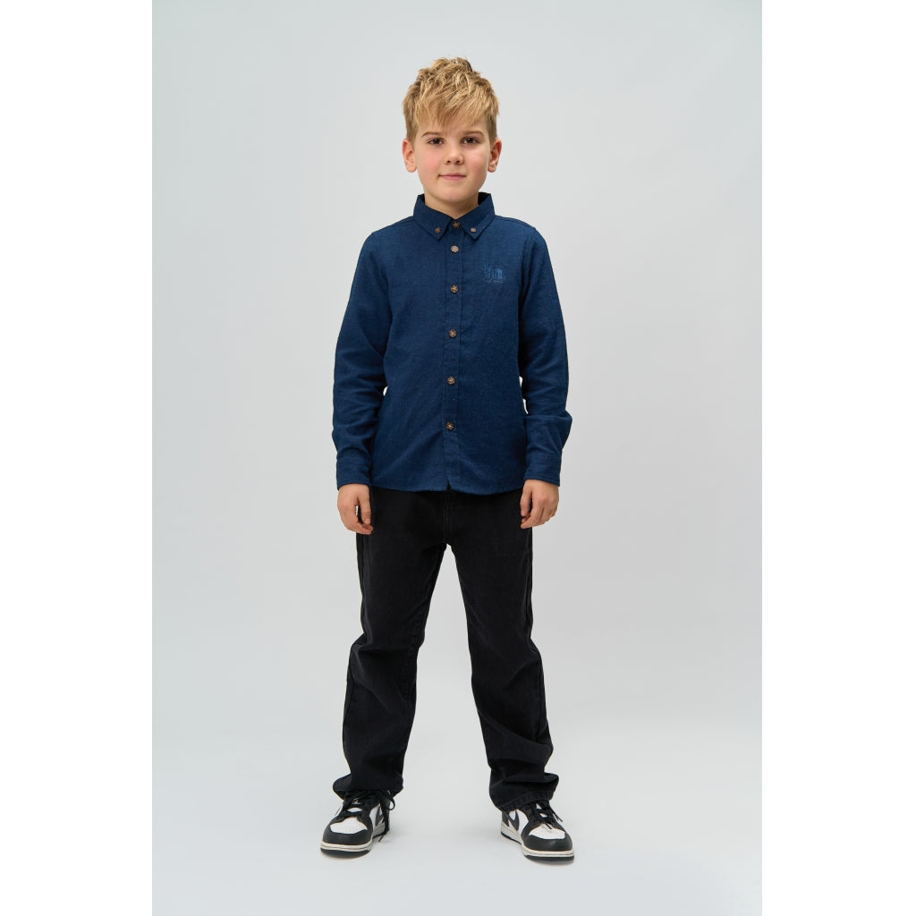 THE NEW TNRick Længærmet Skjorte Skjorter Navy Blazer Melange