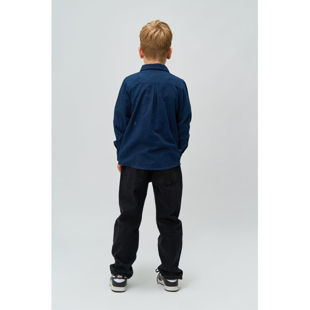 THE NEW TNRick Længærmet Skjorte Skjorter Navy Blazer Melange