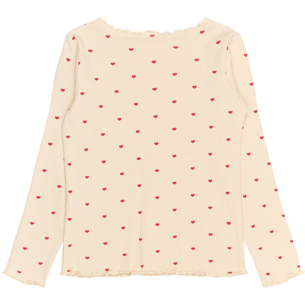 THE NEW TNRigmor Længærmet Rib Bluse Langærmet bluse Gardenia AOP