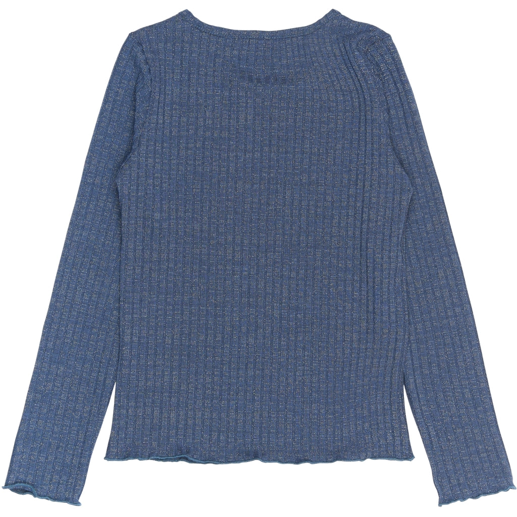 THE NEW TNRina Længærmet Glitter Rib Bluse Langærmet bluse Navy Blazer