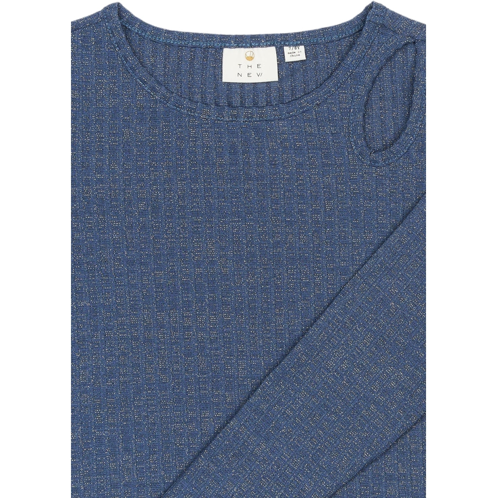 THE NEW TNRina Længærmet Glitter Rib Bluse Langærmet bluse Navy Blazer