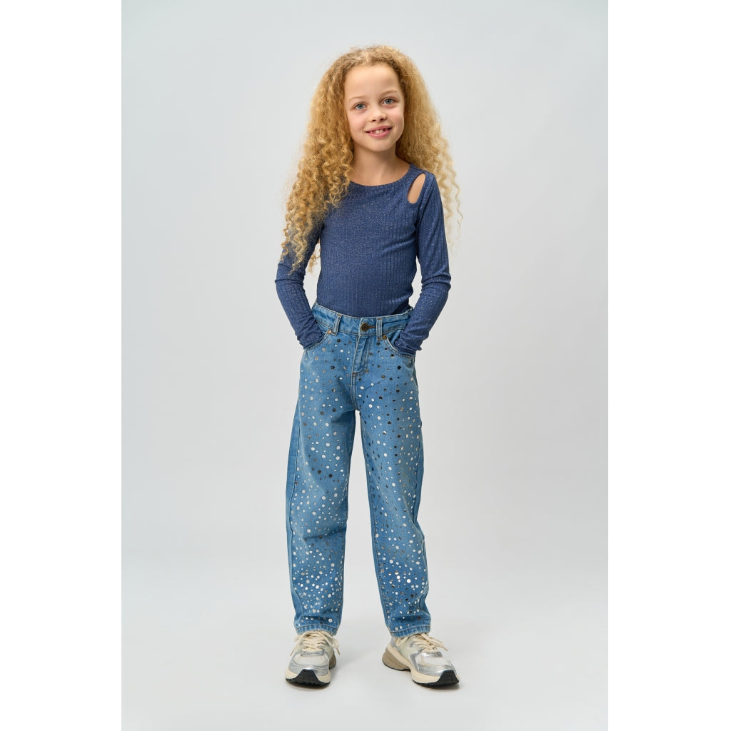 THE NEW TNRina Længærmet Glitter Rib Bluse Langærmet bluse Navy Blazer