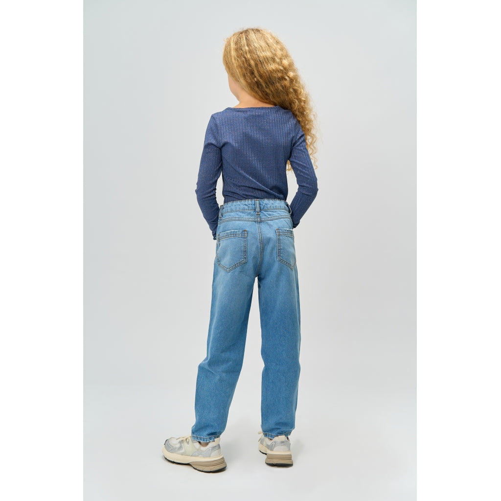 THE NEW TNRina Længærmet Glitter Rib Bluse Langærmet bluse Navy Blazer