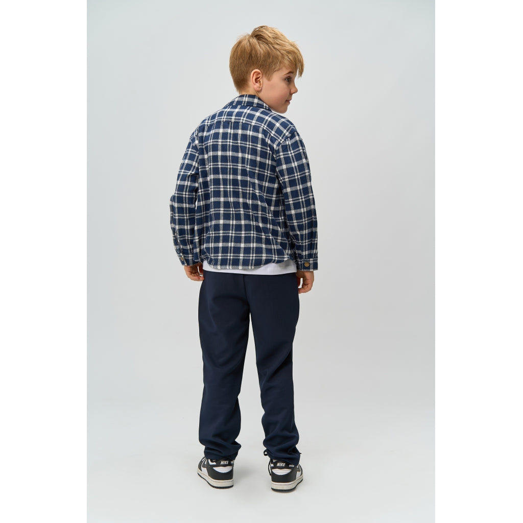 THE NEW TNRonan Oversize Længærmet Flannel Skjorte Skjorter Navy Blazer Check