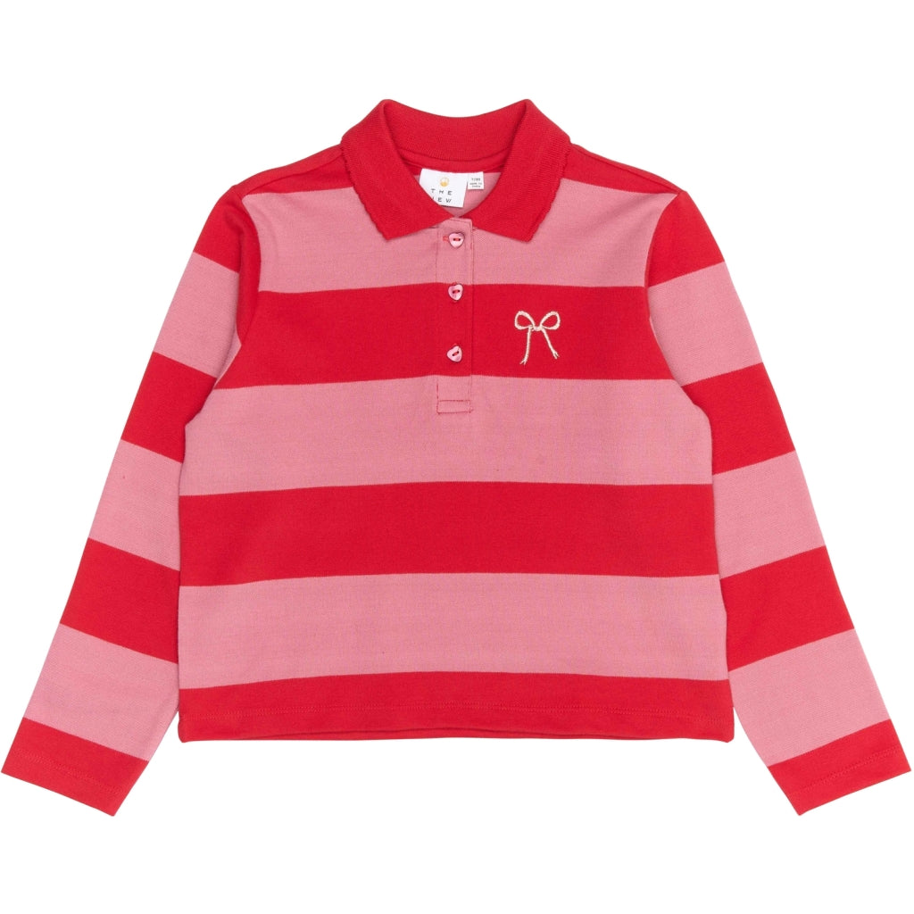 THE NEW TNRook Længærmet Pique Polo Langærmet bluse Ski Patrol Striped
