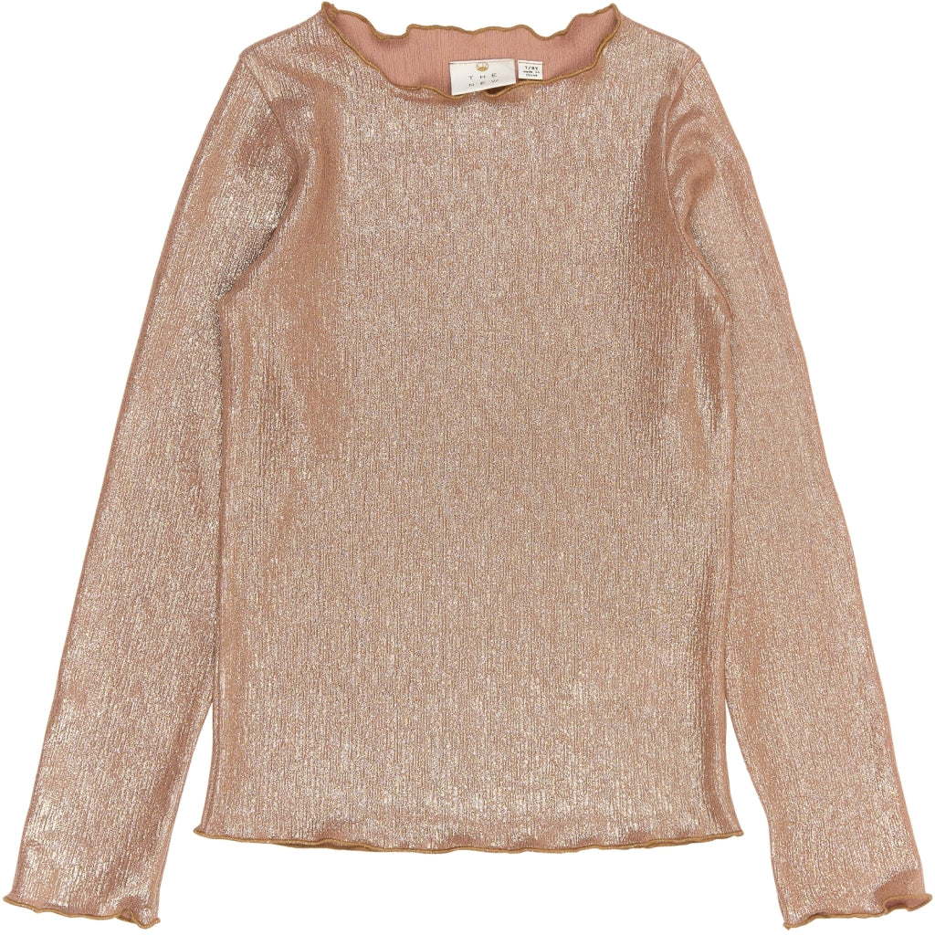 THE NEW TNRosalind Længærmet Glitter Bluse Langærmet bluse GOLD 