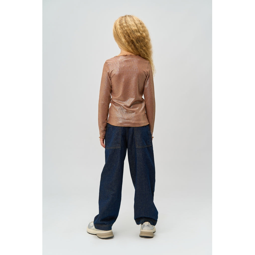 THE NEW TNRosalind Længærmet Glitter Bluse Langærmet bluse GOLD 