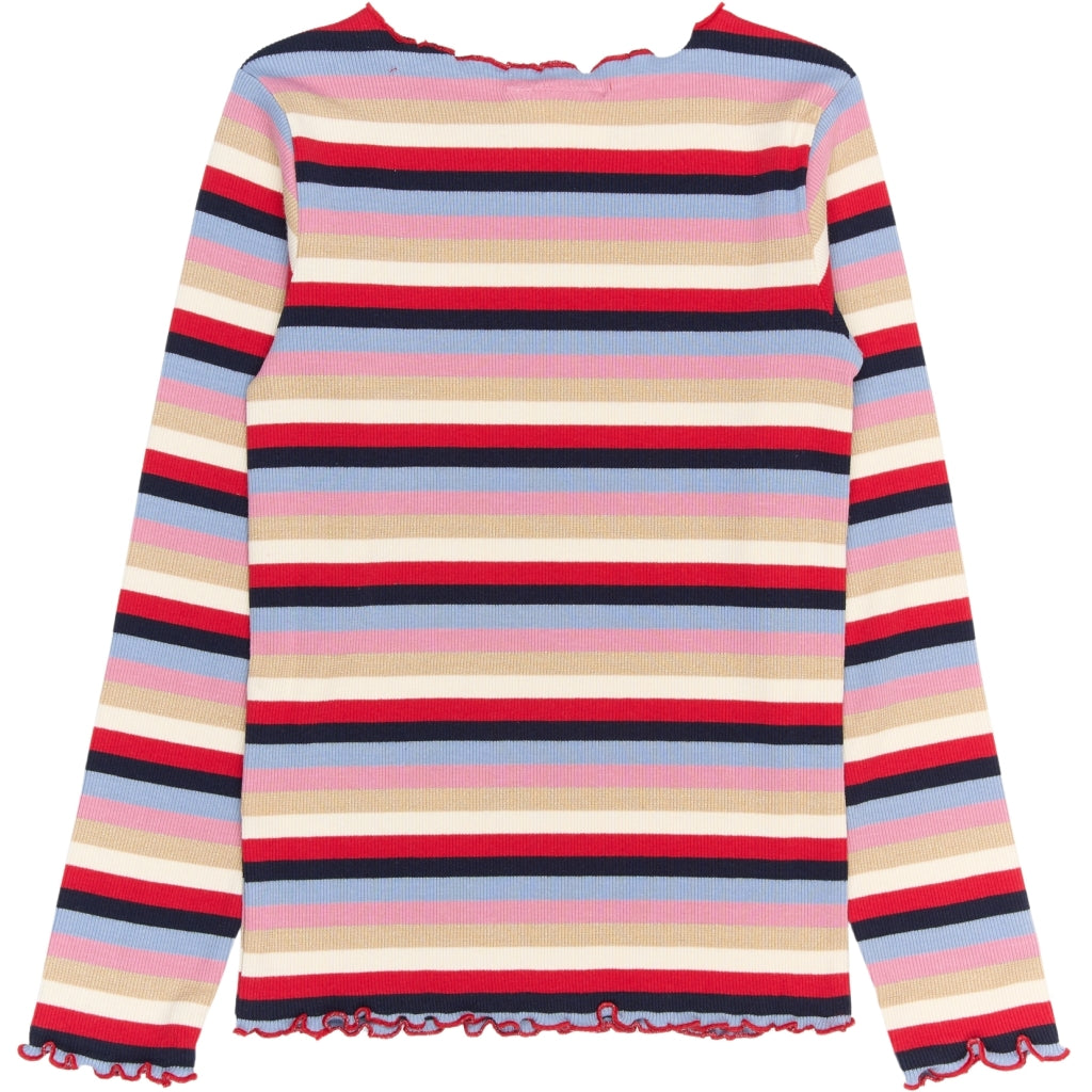 THE NEW TNRosie Længærmet Rib Bluse Langærmet bluse Multi Striped