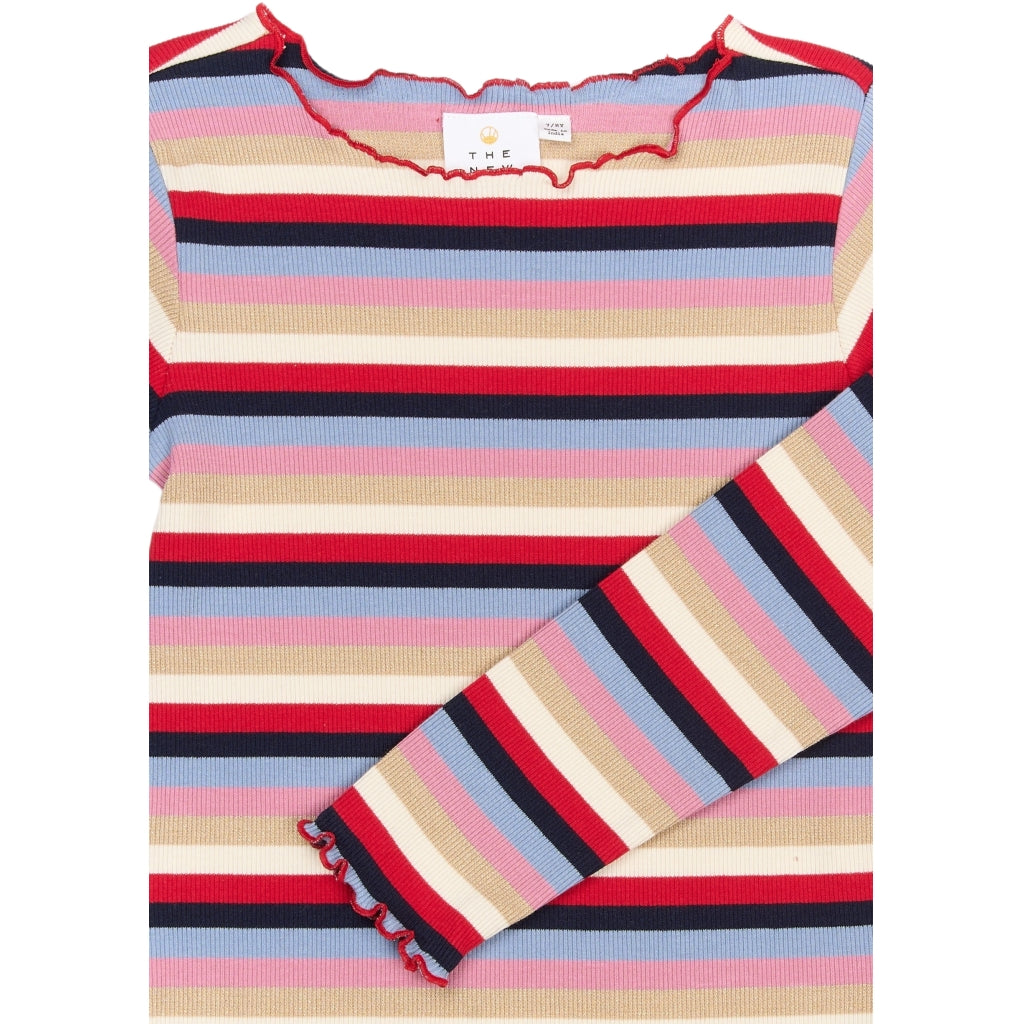 THE NEW TNRosie Længærmet Rib Bluse Langærmet bluse Multi Striped