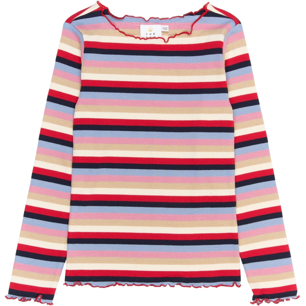 THE NEW TNRosie Længærmet Rib Bluse Langærmet bluse Multi Striped