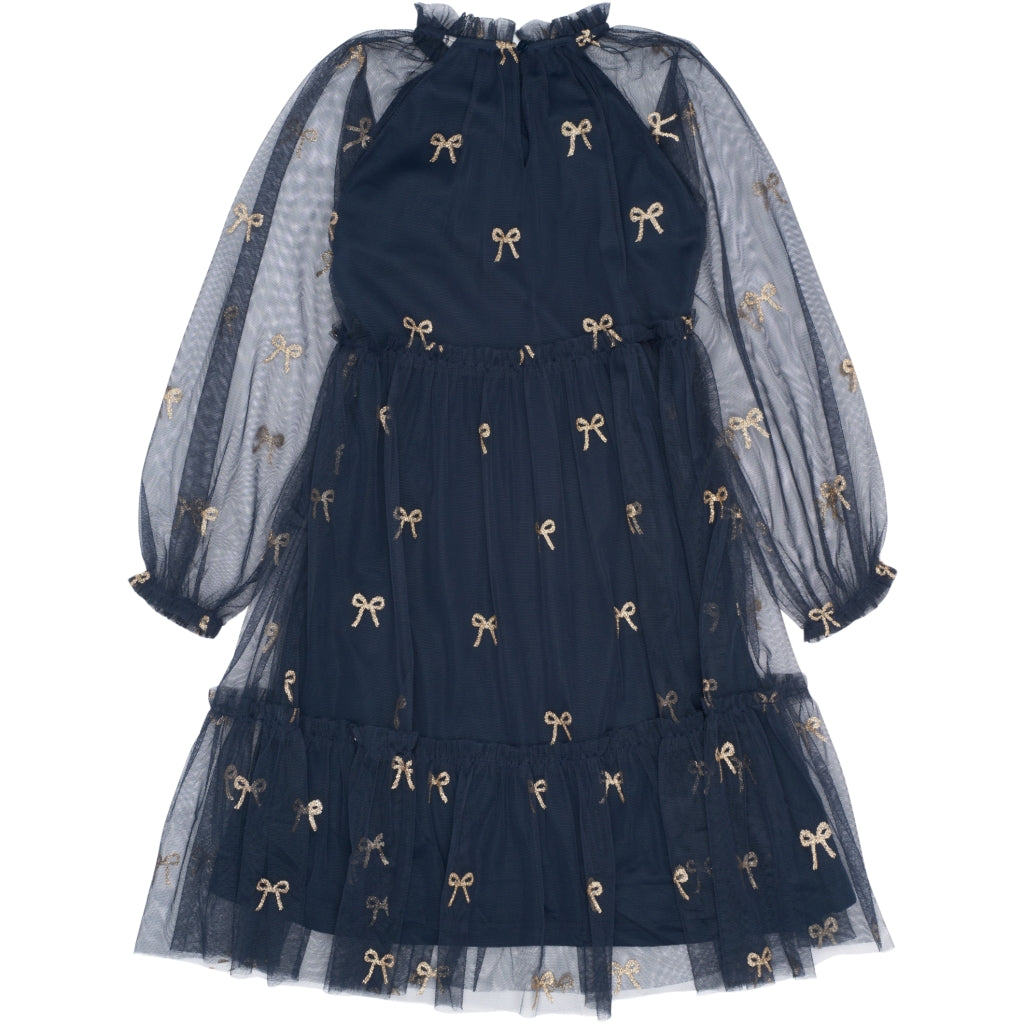 THE NEW TNRudelle Længærmet Kjole Kjoler Navy Blazer AOP