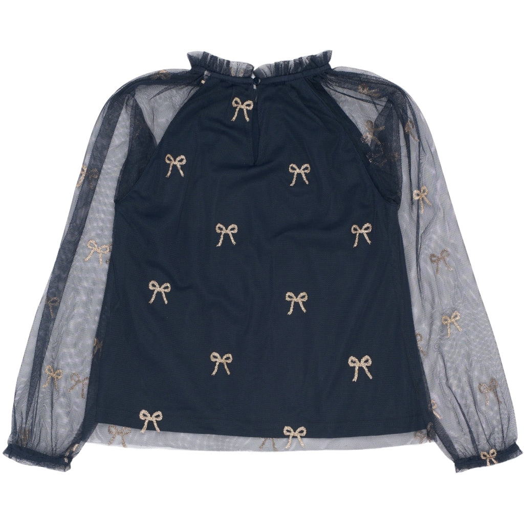 THE NEW TNRudelle Længærmet Top Skjorter Navy Blazer AOP