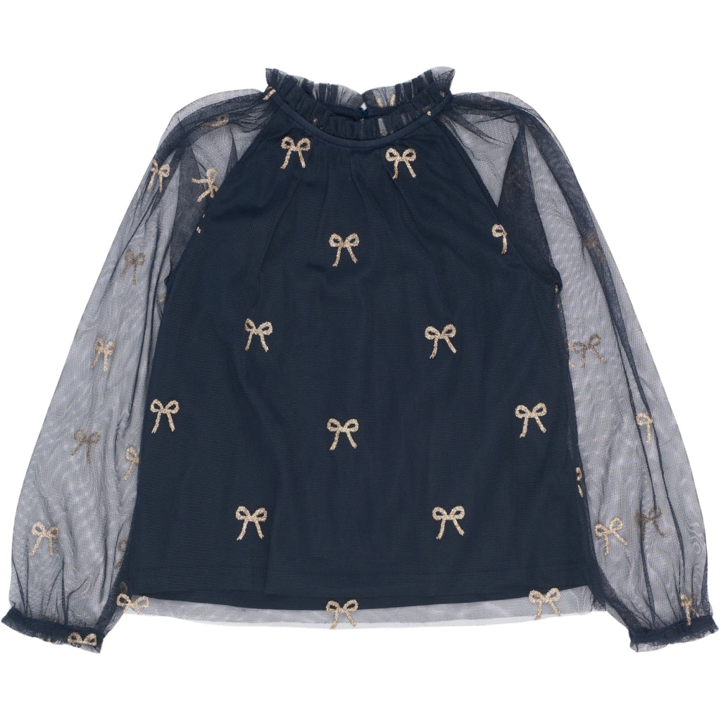 THE NEW TNRudelle Længærmet Top Skjorter Navy Blazer AOP