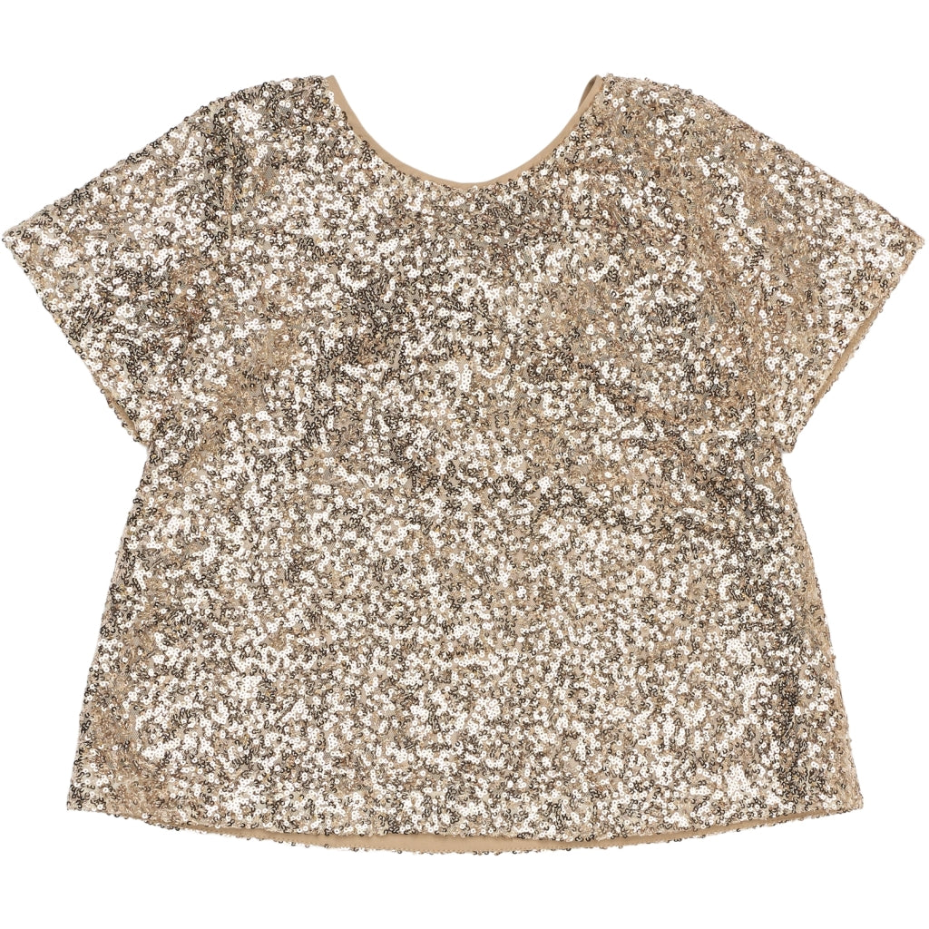 THE NEW TNRupa Kortærmet Paillet Top Skjorter GOLD 