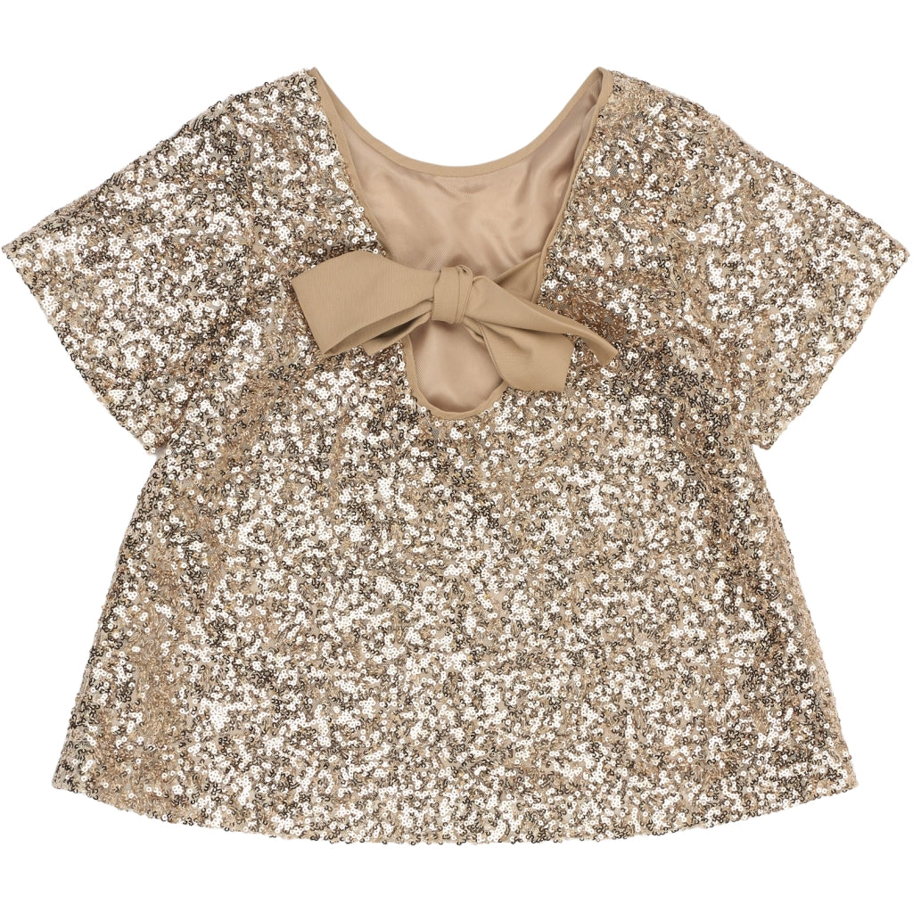 THE NEW TNRupa Kortærmet Paillet Top Skjorter GOLD 