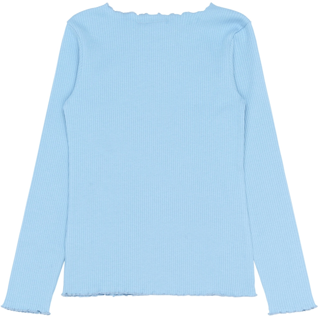 THE NEW TNRya Langærmet Rib Bluse Langærmet bluse Forever Blue