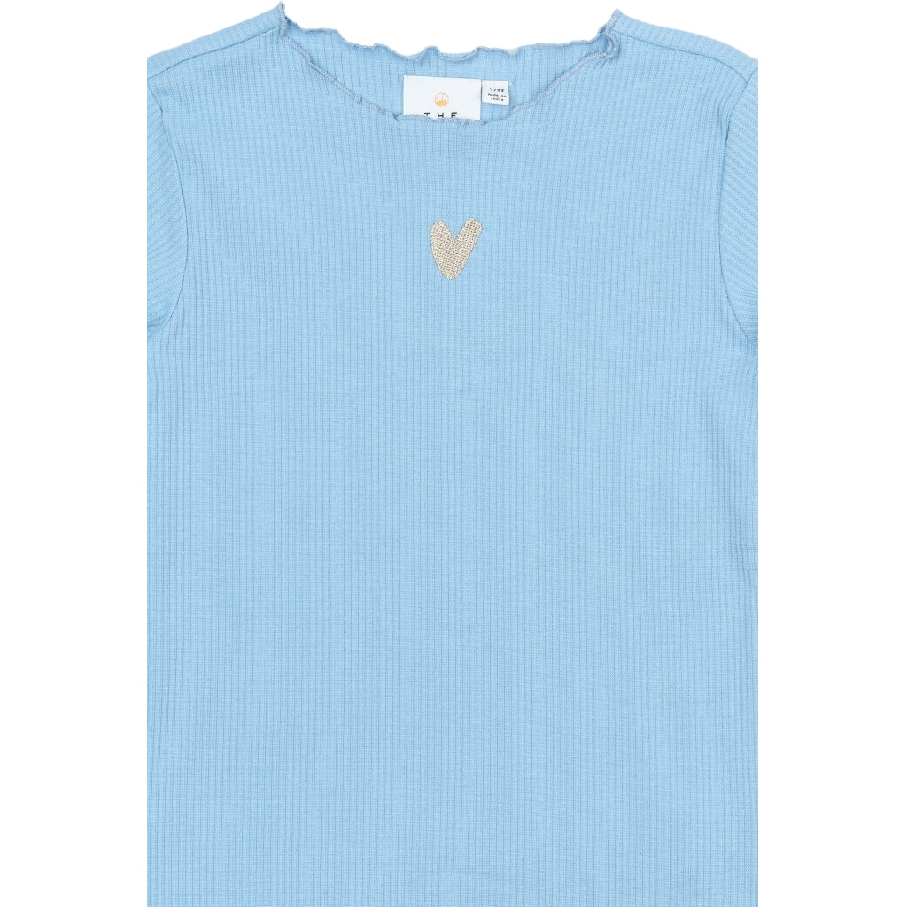 THE NEW TNRya Langærmet Rib Bluse Langærmet bluse Forever Blue