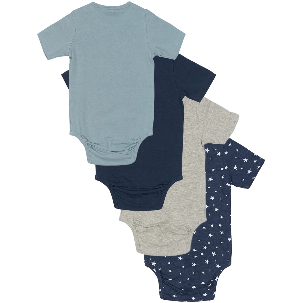THE NEW SIBLINGS TNSBBaby Boys Basic Kortærmet Bodystocking Multi Pakke Bodystockings Multi Color Mood Indigo