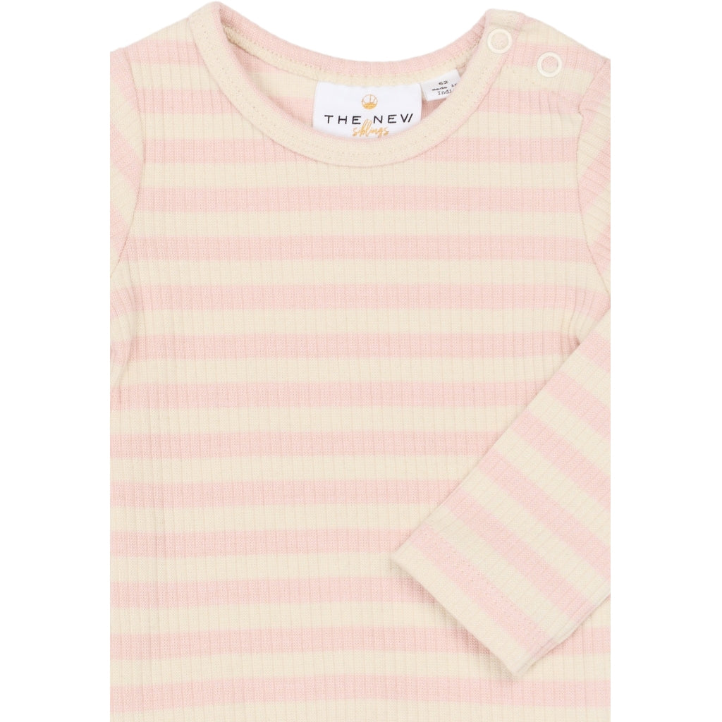 THE NEW SIBLINGS TNSBFro Langærmet Rib Body Bodystockings Peach Whip Striped