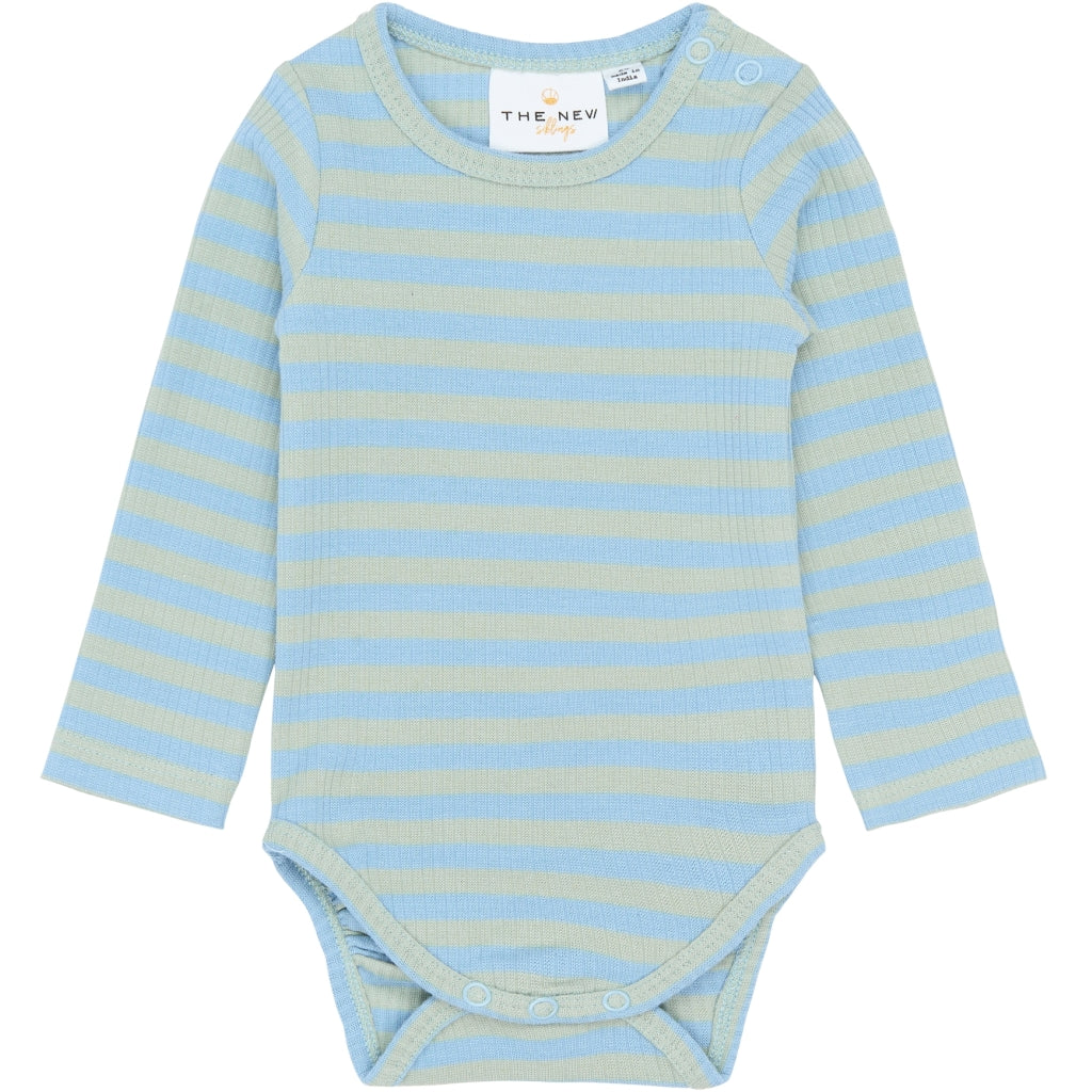 THE NEW SIBLINGS TNSBFro Langærmet Rib Bodystocking Bodystockings Forever Blue Striped