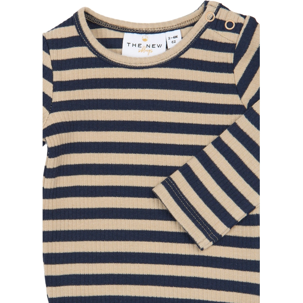 THE NEW SIBLINGS TNSBFro Langærmet Rib body Bodystockings Navy Blazer Striped