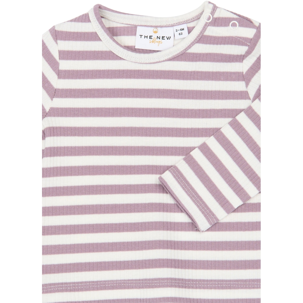 THE NEW SIBLINGS TNSBFro Langærmet rib T-shirt Langærmet bluse Elderberry-Gardenia Striped TN