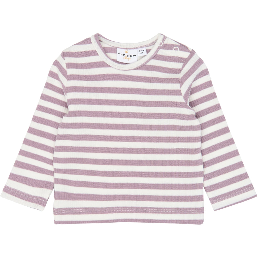 THE NEW SIBLINGS TNSBFro Langærmet rib T-shirt Langærmet bluse Elderberry-Gardenia Striped TN