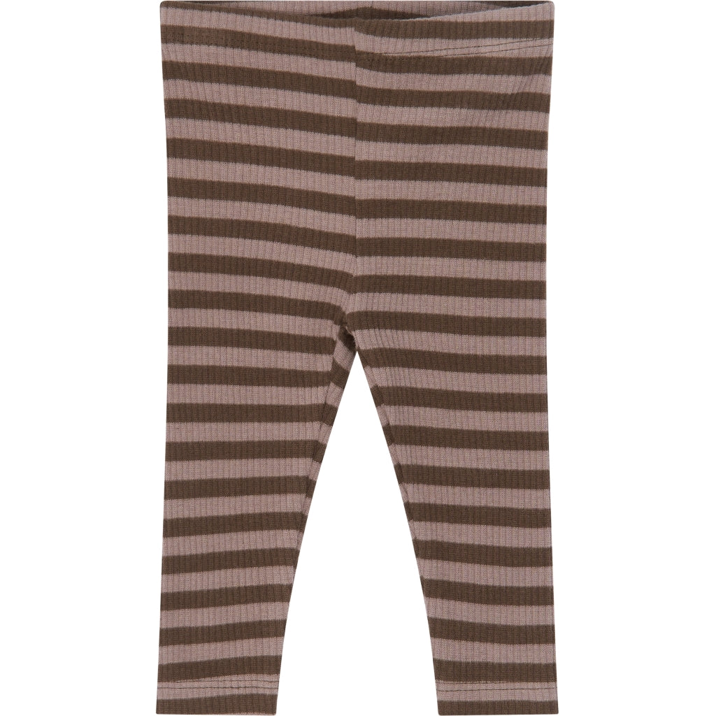 THE NEW SIBLINGS TNSBFro Rib Leggings Leggings Chestnut Striped