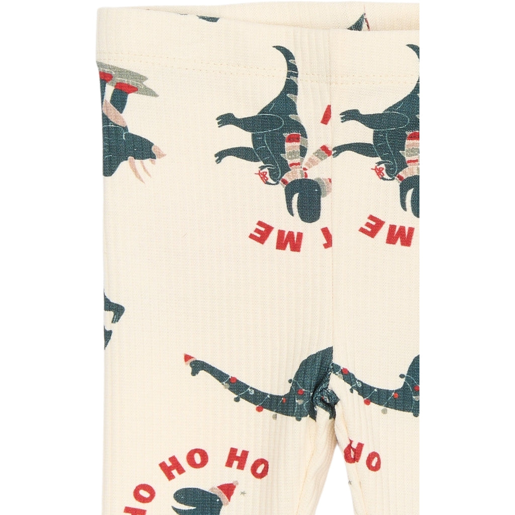 THE NEW SIBLINGS TNSBHoliday Rib Leggings Leggings Gardenia Dino AOP