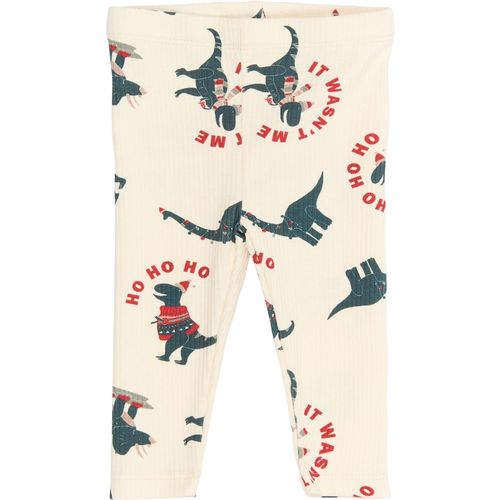 THE NEW SIBLINGS TNSBHoliday Rib Leggings Leggings Gardenia Dino AOP