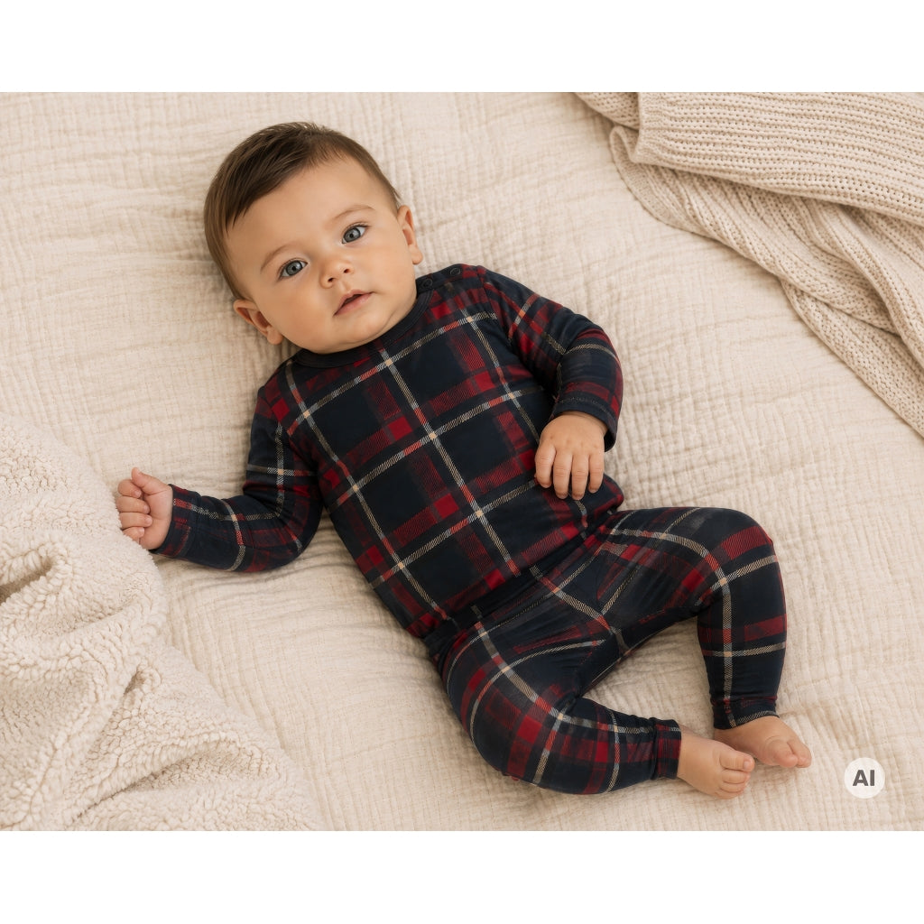 THE NEW SIBLINGS TNSBHoliday Tartan Leggings Leggings Navy Blazer Check