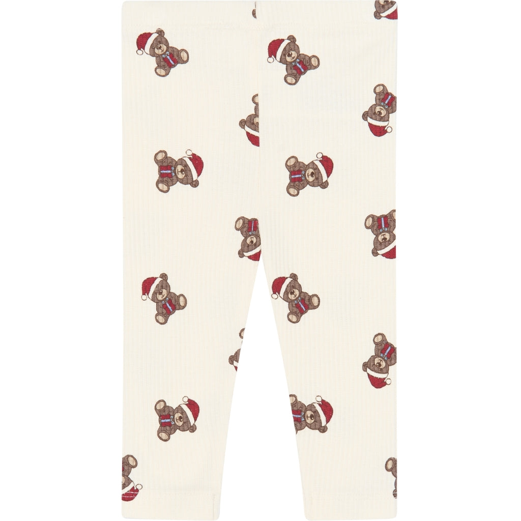 THE NEW SIBLINGS TNSBHoliday Teddy Rib Leggings Leggings Gardenia AOP