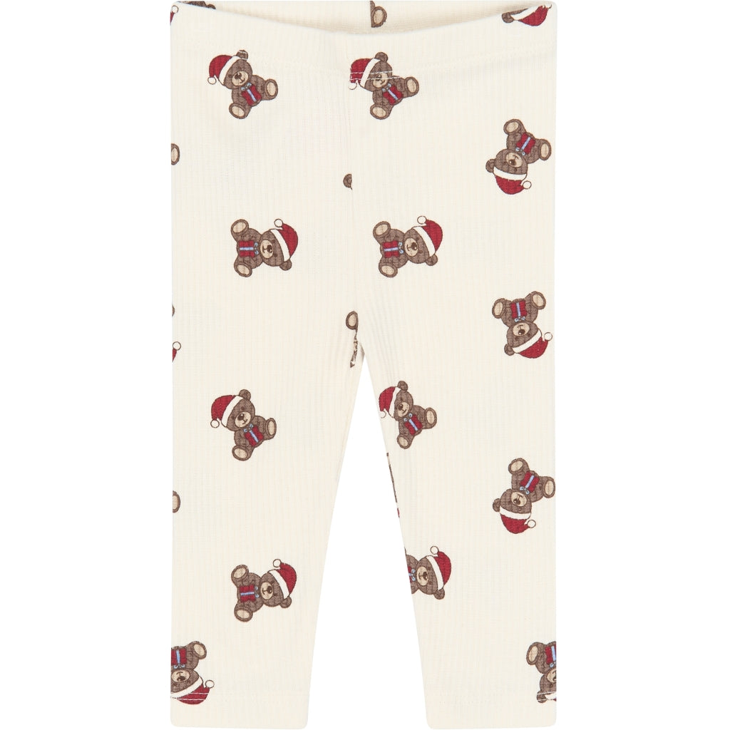THE NEW SIBLINGS TNSBHoliday Teddy Rib Leggings Leggings Gardenia AOP
