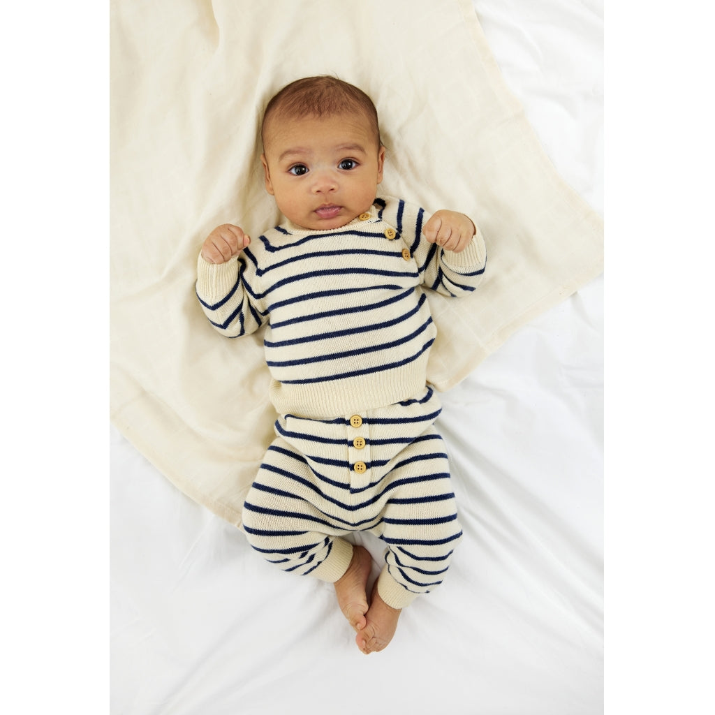 THE NEW SIBLINGS TNSBNorton Knit Bukser Strik Mood Indigo Striped