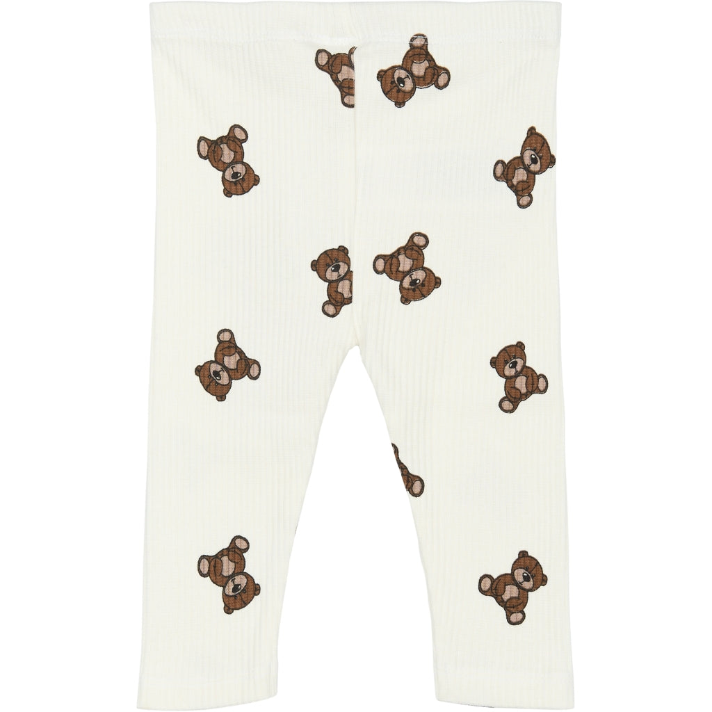 THE NEW SIBLINGS TNSBPaulo Rib Leggings Leggings Cloud Dancer AOP