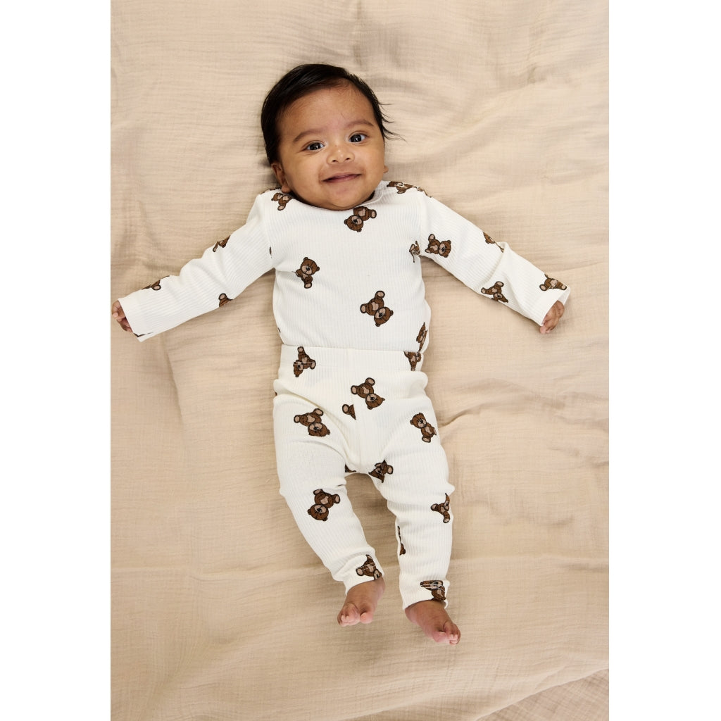 THE NEW SIBLINGS TNSBPaulo Rib Leggings Leggings Cloud Dancer AOP