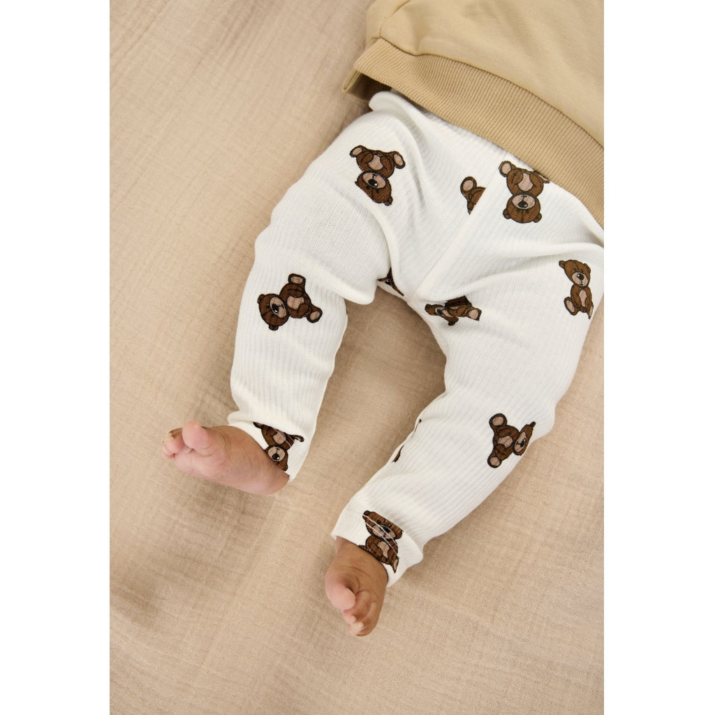 THE NEW SIBLINGS TNSBPaulo Rib Leggings Leggings Cloud Dancer AOP