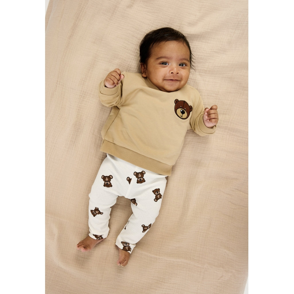 THE NEW SIBLINGS TNSBPaulo Rib Leggings Leggings Cloud Dancer AOP