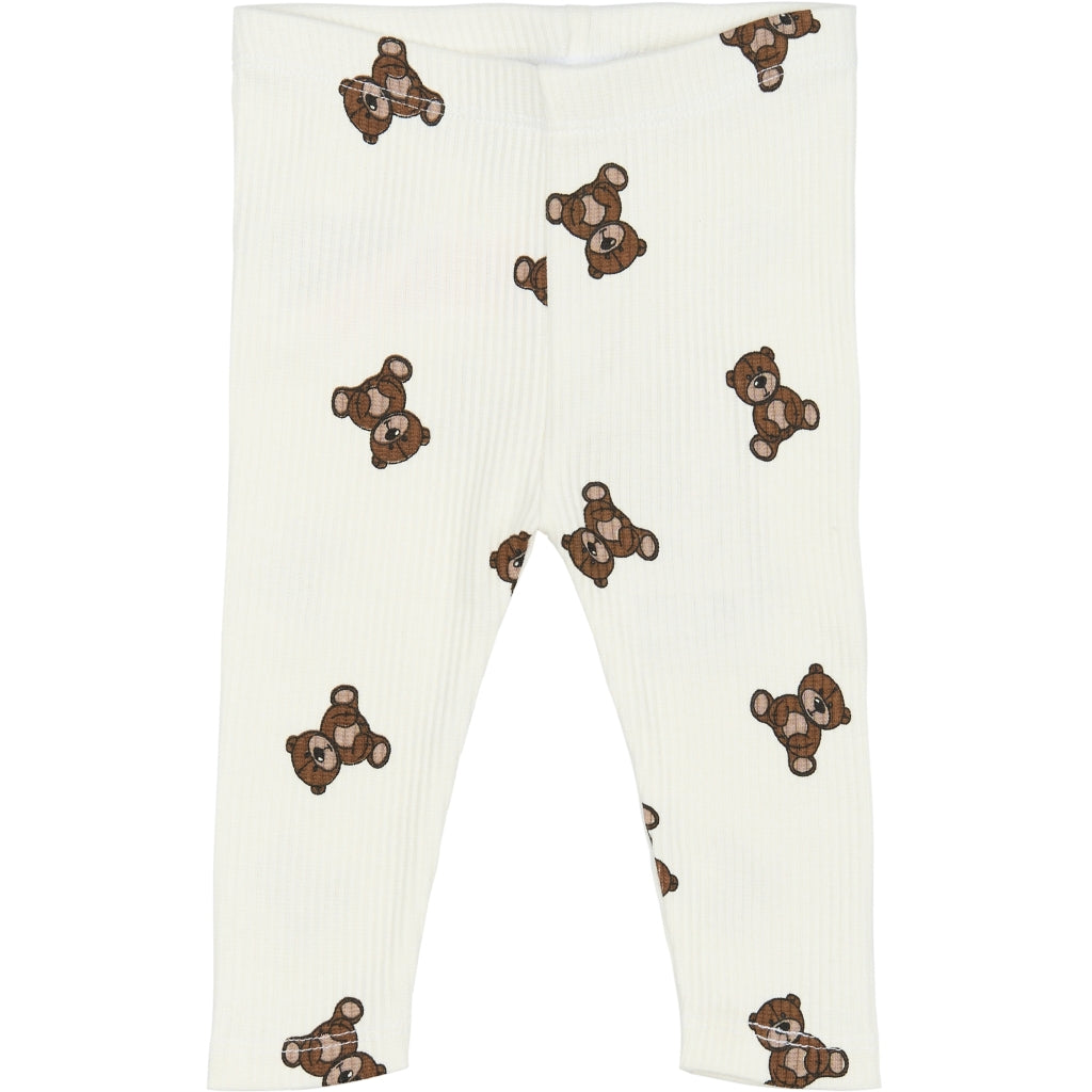 THE NEW SIBLINGS TNSBPaulo Rib Leggings Leggings Cloud Dancer AOP