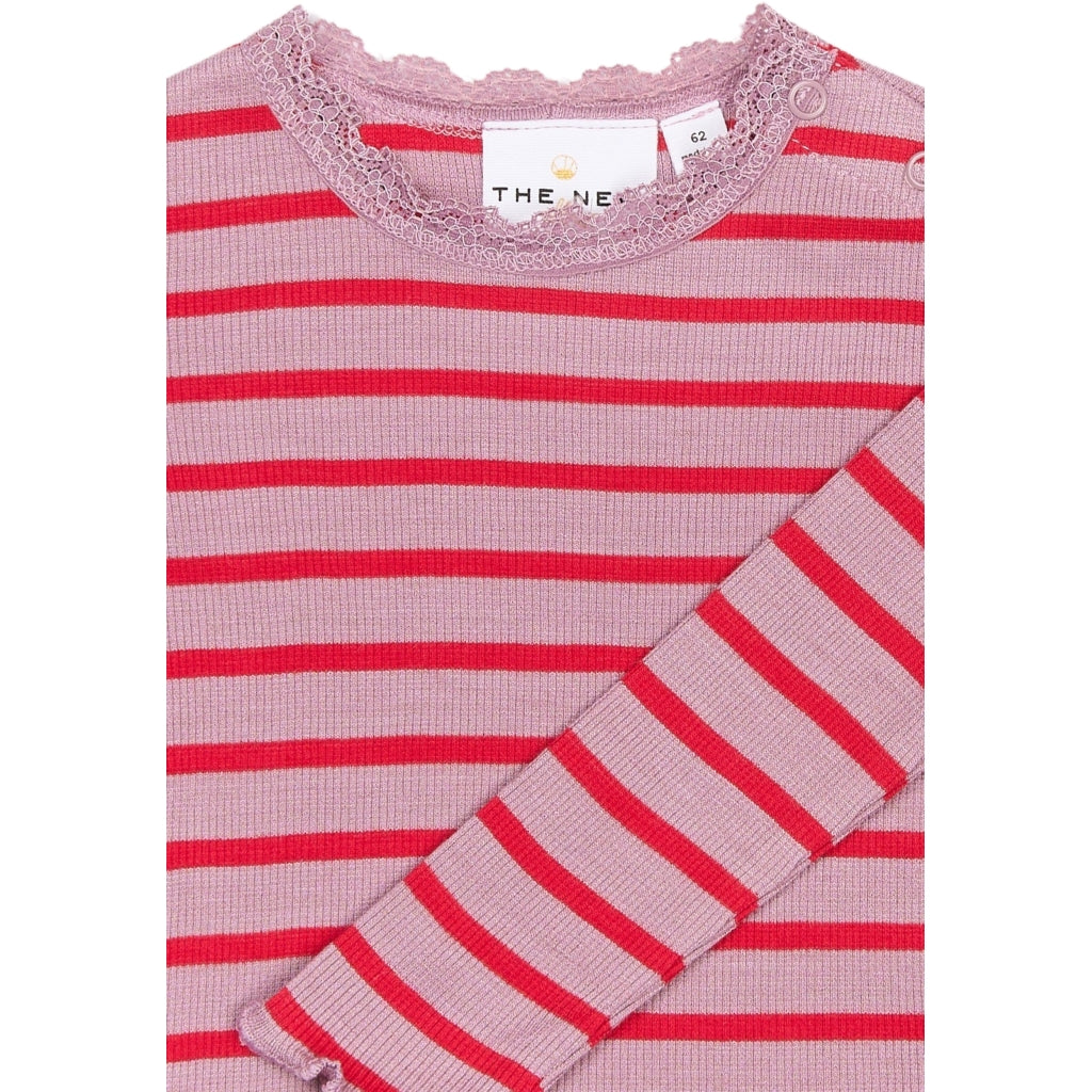 THE NEW SIBLINGS TNSBRie Langærmet Rib Bluse Langærmet bluse Mauve Shadows Striped
