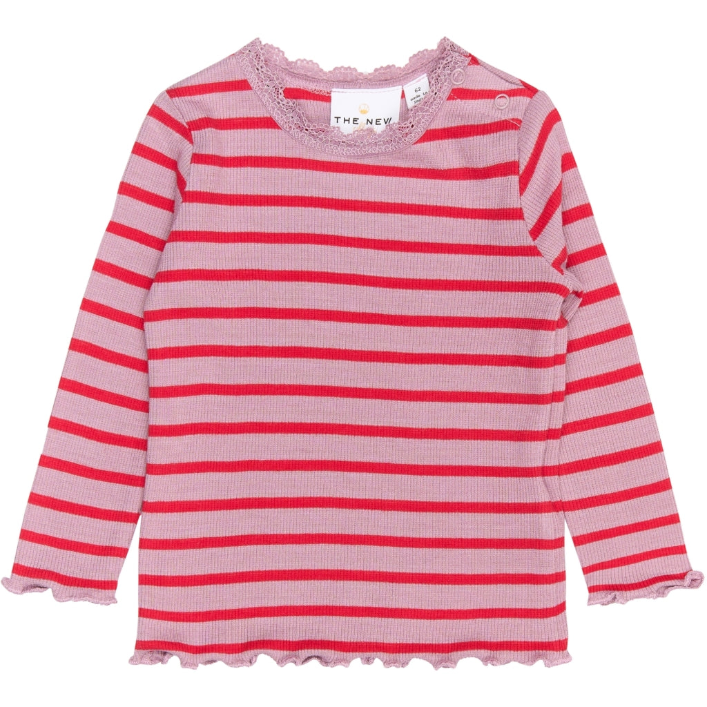 THE NEW SIBLINGS TNSBRie Langærmet Rib Bluse Langærmet bluse Mauve Shadows Striped