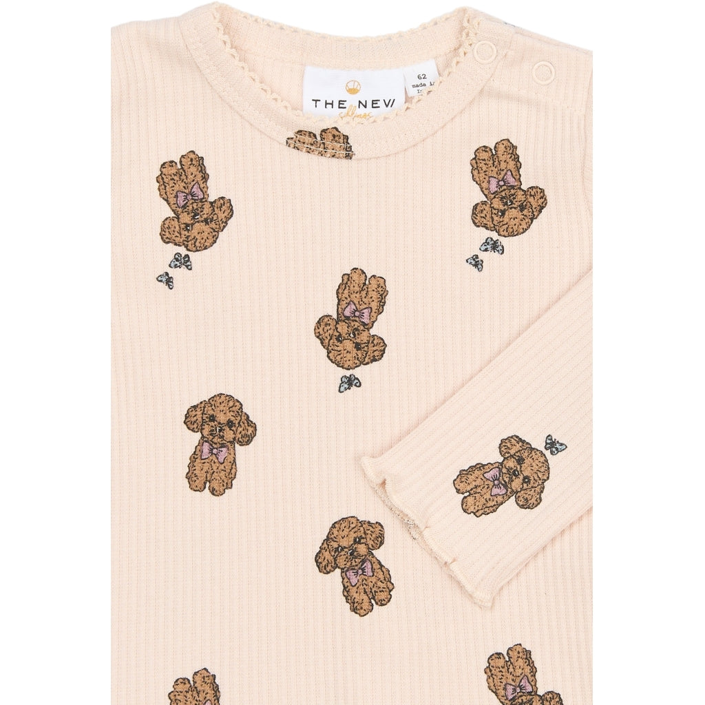 THE NEW SIBLINGS TNSBSona Langærmet Rib Bluse Langærmet bluse Silver Peony AOP