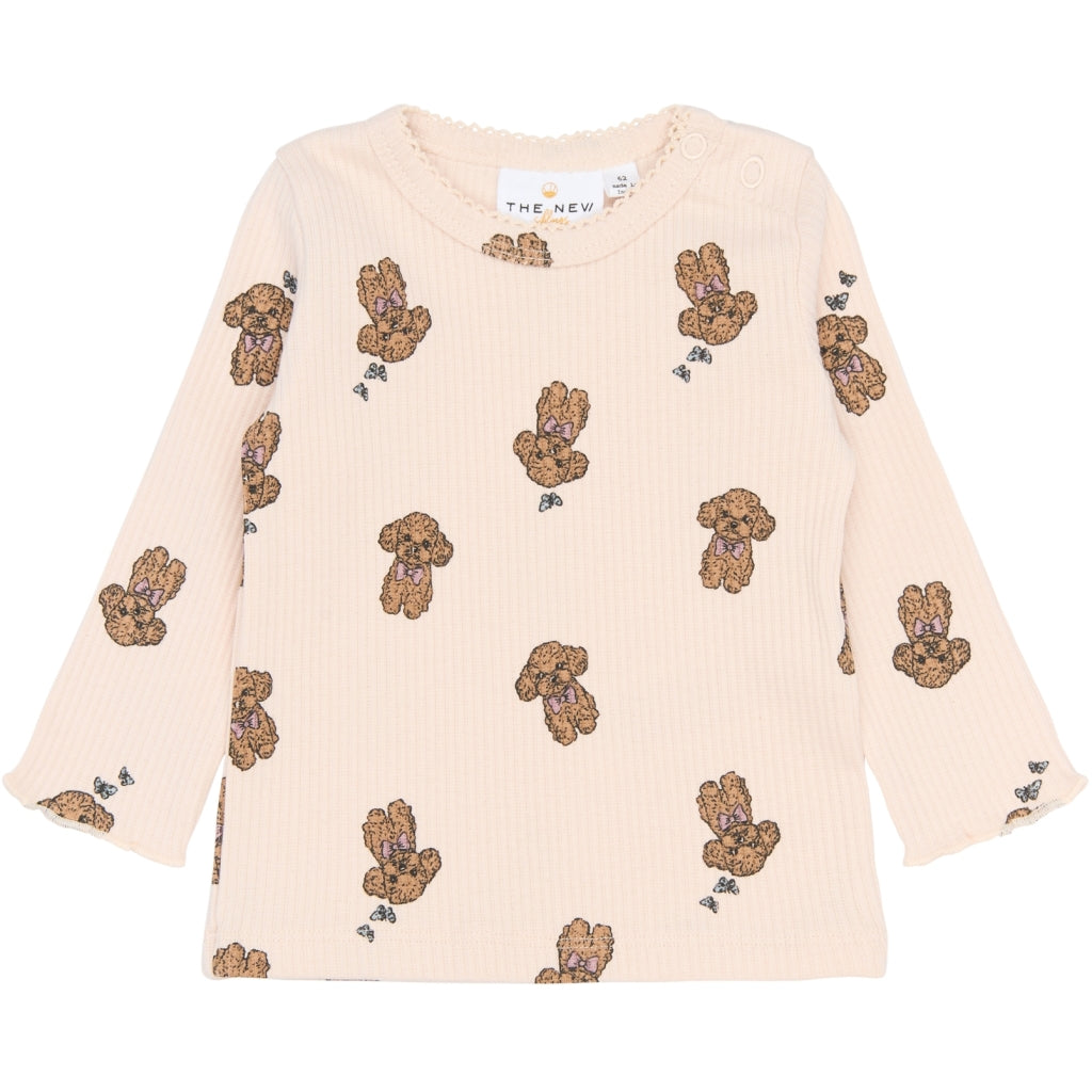 THE NEW SIBLINGS TNSBSona Langærmet Rib Bluse Langærmet bluse Silver Peony AOP