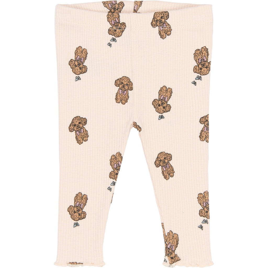 THE NEW SIBLINGS TNSBSona Rib Leggings Leggings Silver Peony AOP