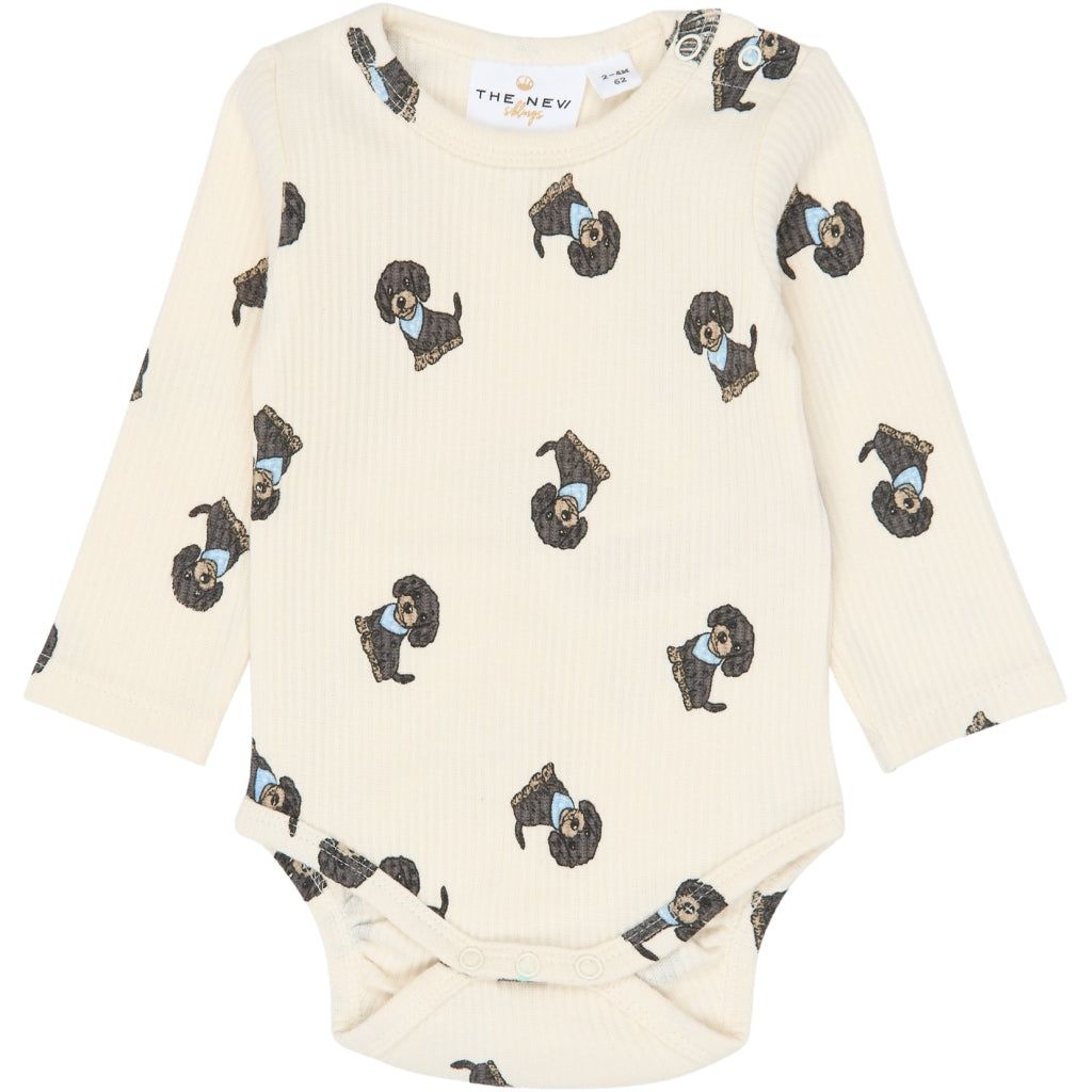 THE NEW SIBLINGS TNSBSylvan Langærmet Rib Bodystocking Bodystockings Gardenia AOP