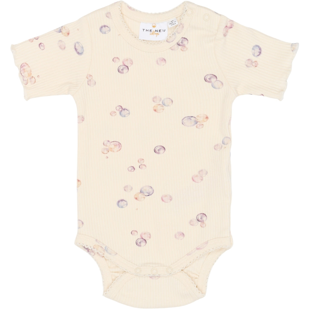 THE NEW SIBLINGS TNSBTamma Kortærmet Rib Body Bodystockings Gardenia AOP