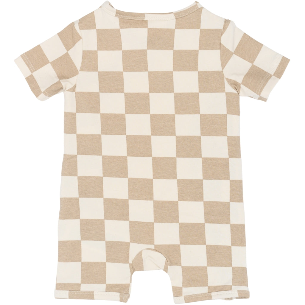THE NEW SIBLINGS TNSBTheo Kortærmet Wrap Jumpsuit Heldragter Humus Check
